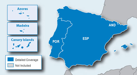 Carte SD/Micro SD pré-chargée - Espagne & Portugal