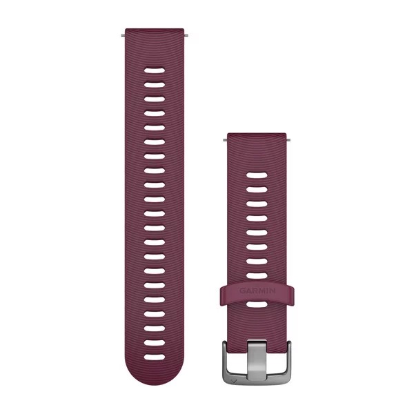 Bracelets de montre (20mm) Bracelet en silicone violet myrtille avec fermeture en acier inoxydable