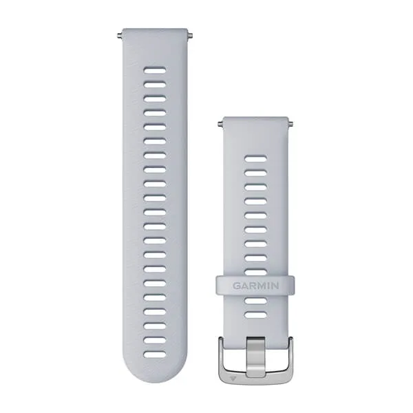 Bracelet Quick Release (22 mm) Blanc avec boucle argent pour  Garmin Forerunner 265 / 265S 