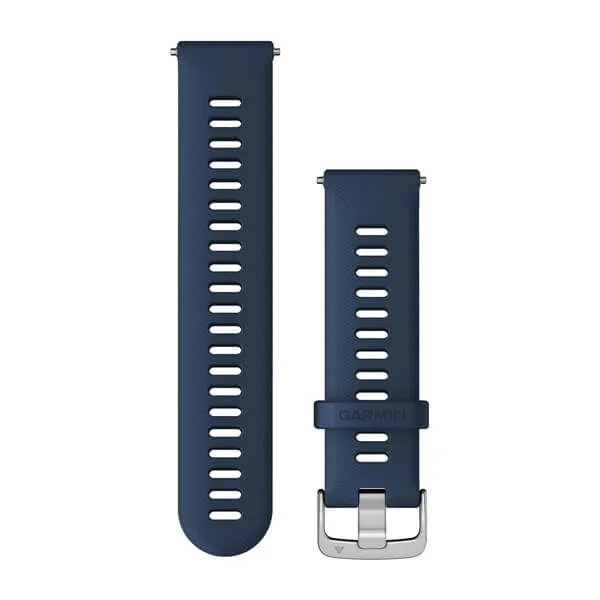 Bracelet Quick Release (22 mm) Bleu avec fermoir argent pour  Garmin Forerunner 255 et 255 Music 