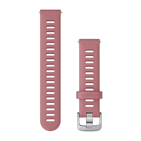 Bracelet Quick Release (18 mm) Rose pâle avec boucle argent pour  Garmin Forerunner 265 / 265S 