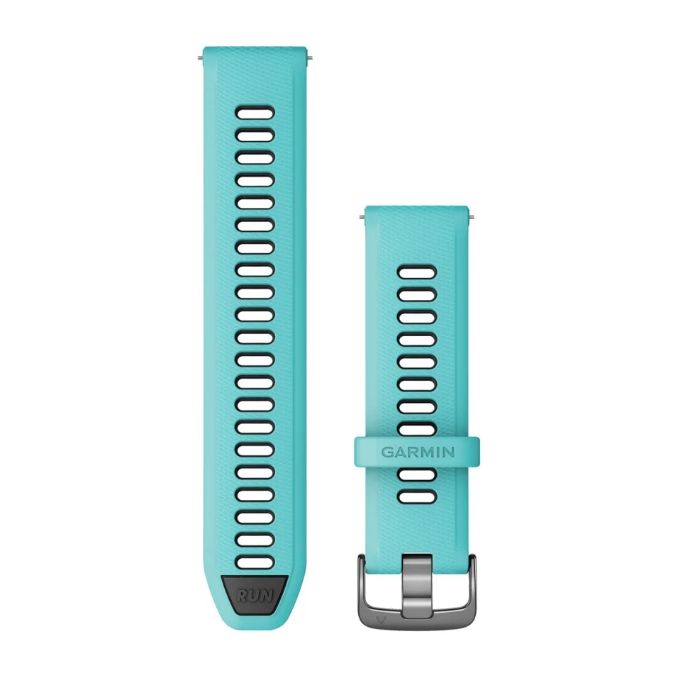 Bracelet Quick Release (22 mm) Turquoise/Noir avec boucle Gray pour  Garmin Venu 3 / 3S 