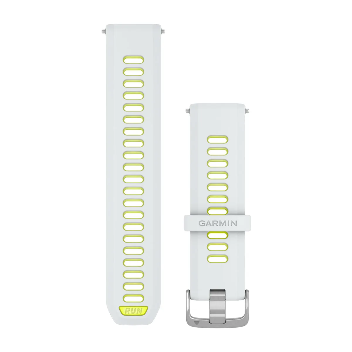 Bracelets de montre 22 mm - Blanc/Jaune vif translucide avec Boucle argent pour  Garmin Forerunner 570 