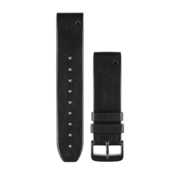  Bracelets QuickFit - 22mm Cuir noir perforé  pour  Garmin Forerunner 945 LTE 