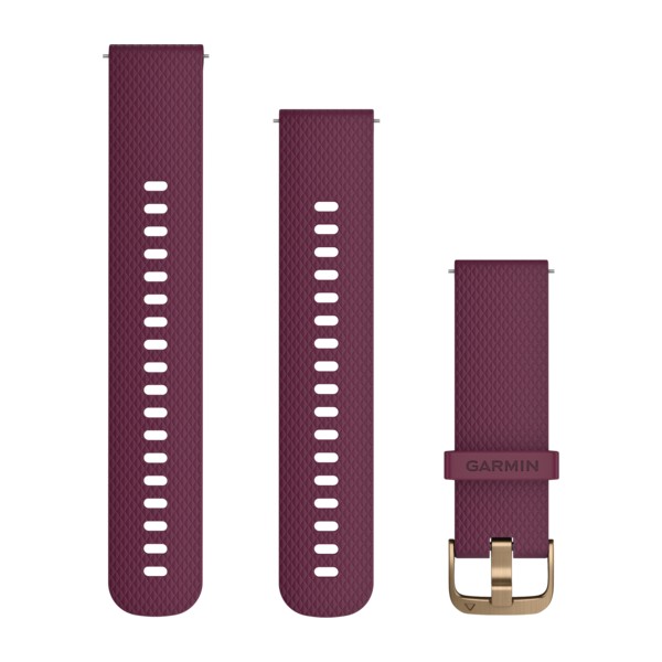 Bracelet de montre (20mm) Bracelet en silicone bordeaux/or pour  Garmin Venu Sq 