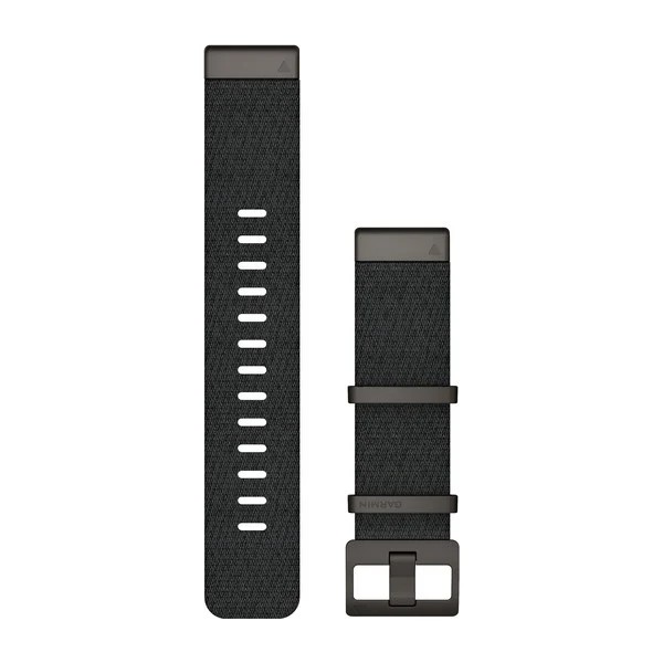 Bracelet de montre QuickFit 22 Bracelet en nylon tissé Noir chiné pour  Garmin Forerunner 965 