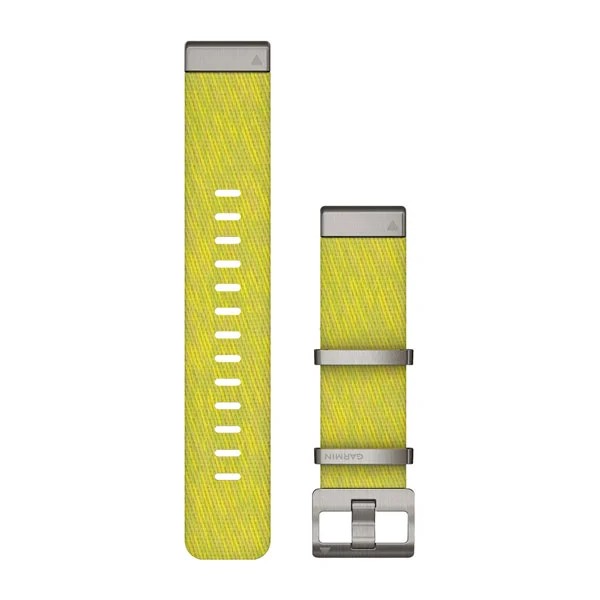 Bracelet de montre QuickFit 22 Bracelet en nylon tissé - Jaune/Vert