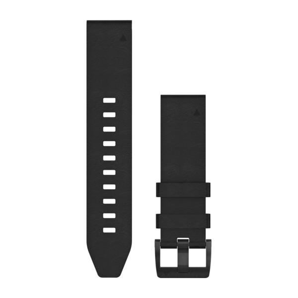 Bracelets QuickFit - 22mm - Cuir Noir pour  Garmin Forerunner 945 LTE 