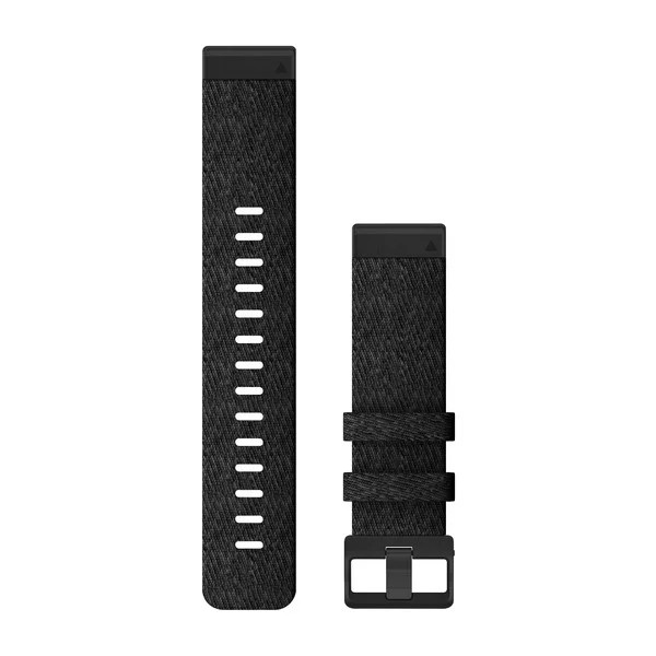 Bracelets QuickFit® - 22mm Nylon noir chiné pour  Garmin Forerunner 945 LTE 