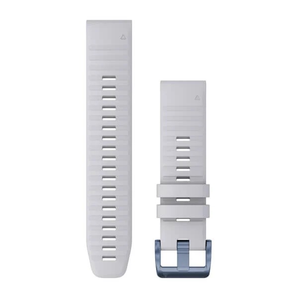 Bracelets QuickFit - 22mm Silicone blanc avec boucle bleu pâle