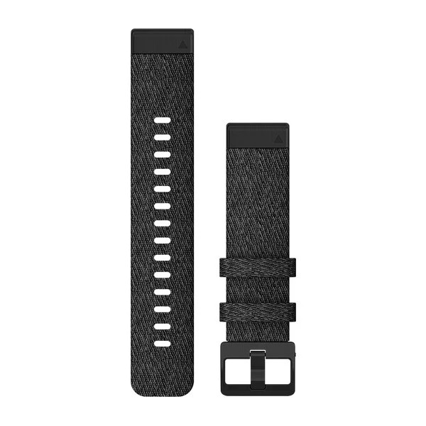 Bracelets QuickFit - 20mm Nylon noir chiné avec boucle noire pour  Garmin fenix 6s 
