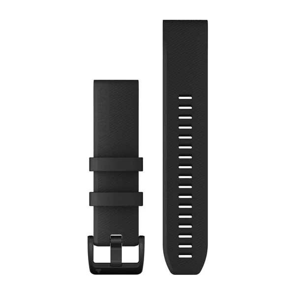 Bracelet QuickFit - 22mm Noir avec fermoir en acier inoxydable noir  pour  Garmin Forerunner 955 