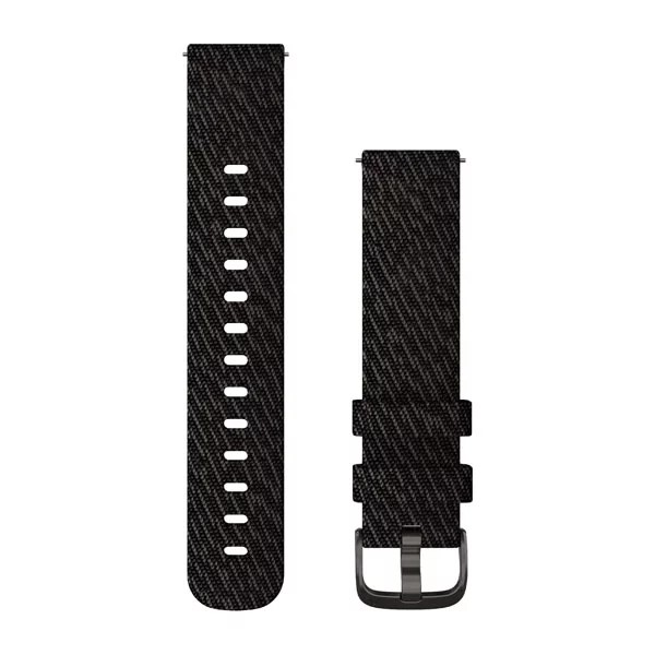 Bracelets de montre (20mm) Bracelet en nylon tressé noir avec fermoir ardoise pour  Garmin D2 Air 