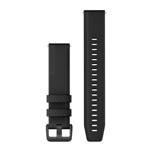 Bracelets de montre (20mm) Noir avec fermeture en acier inoxydable noir