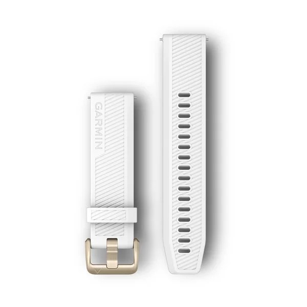 Bracelet de montre (20mm) Blanc avec fermeture en or pâle pour  Garmin Venu Sq 2 