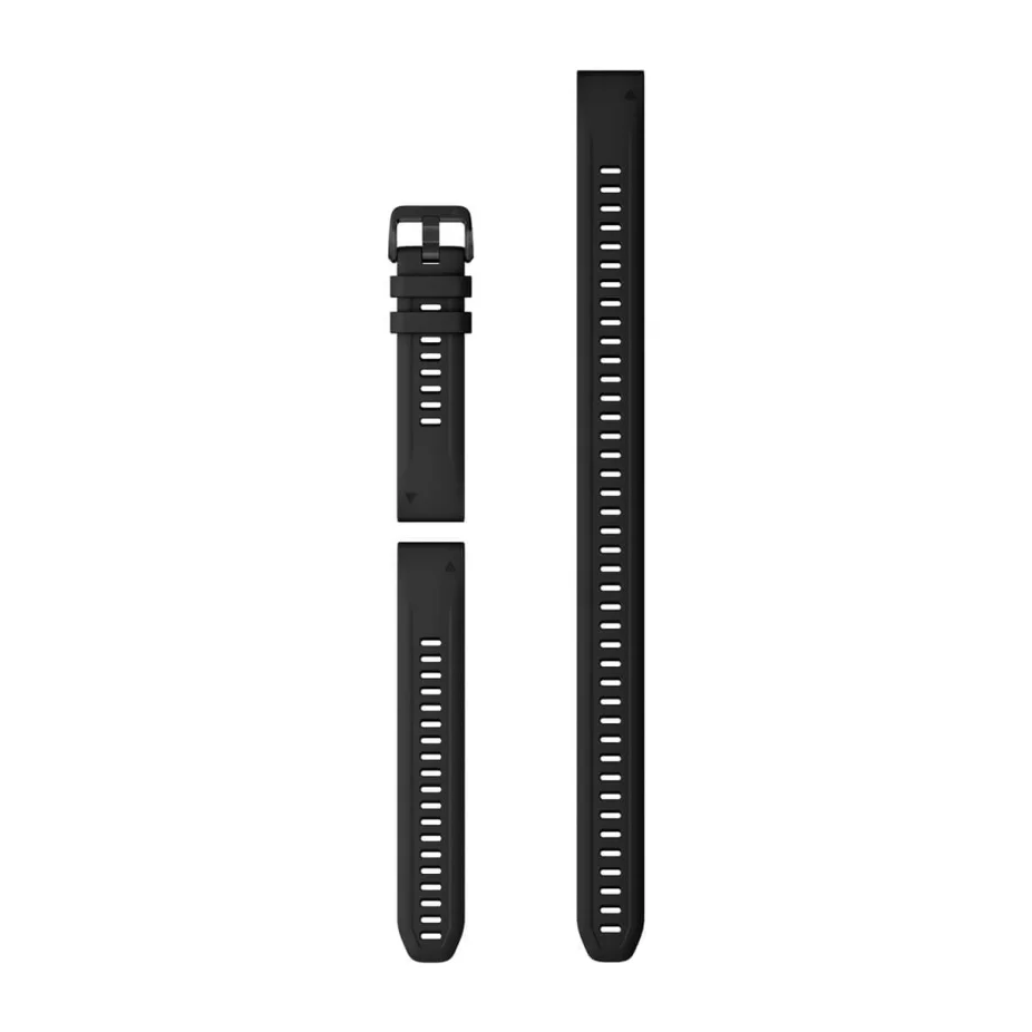 Bracelet de montre QuickFit 20  Silicone noir (3 pièces, pour la plongée) avec boucle noire
