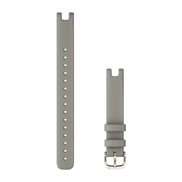 Bracelets Lily (14 mm), Cuir gris avec boucle cream gold (L) pour  Montre Garmin Lily 