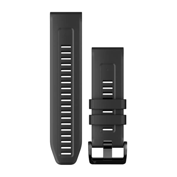 Bracelet de montre QuickFit 26 Black Silicone pour  Garmin Instinct 2X Solar 