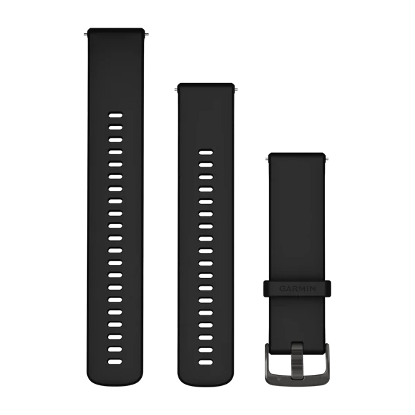 Bracelets à dégagement rapide (22 mm), Noir avec boucle Gray pour  $Garmin Forerunner 265 / 265S 