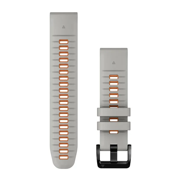 Bracelets de montre 22 mm QuickFit pour  D2 Mach 1  - Silicone Gris / Orange