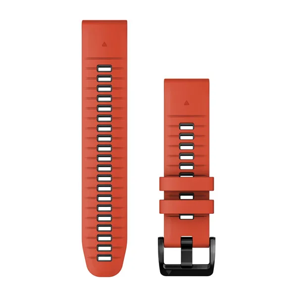 Bracelets de montre 22 mm QuickFit pour  Descent G2  - Silicone Rouge Feu / Graphite