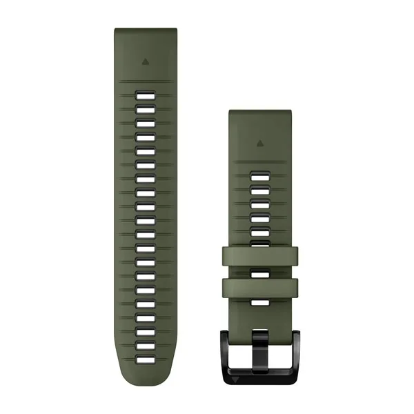 Bracelets de montre 22 mm QuickFit pour  fenix 7 Pro Solar Edition  - Silicone Vert Moss / Graphite
