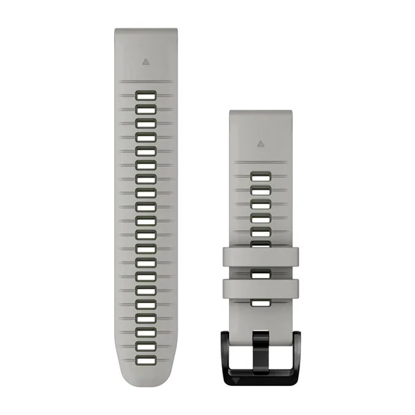 Bracelets de montre 22 mm QuickFit pour  fenix 7 Pro Solar Edition  - Silicone Gris Clair / Vert Moss