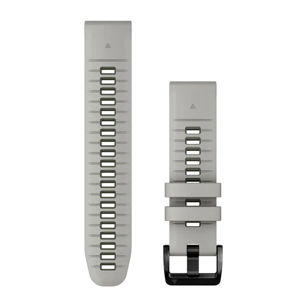 Bracelets de montre 22 mm QuickFit pour  Descent G2  - Silicone Gris Clair / Vert Moss