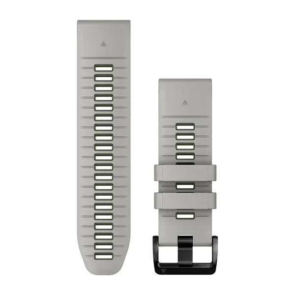 Bracelet de montre QuickFit 26 pour  Tactix 7 AMOLED  - Silicone Gris clair / Vert Moss