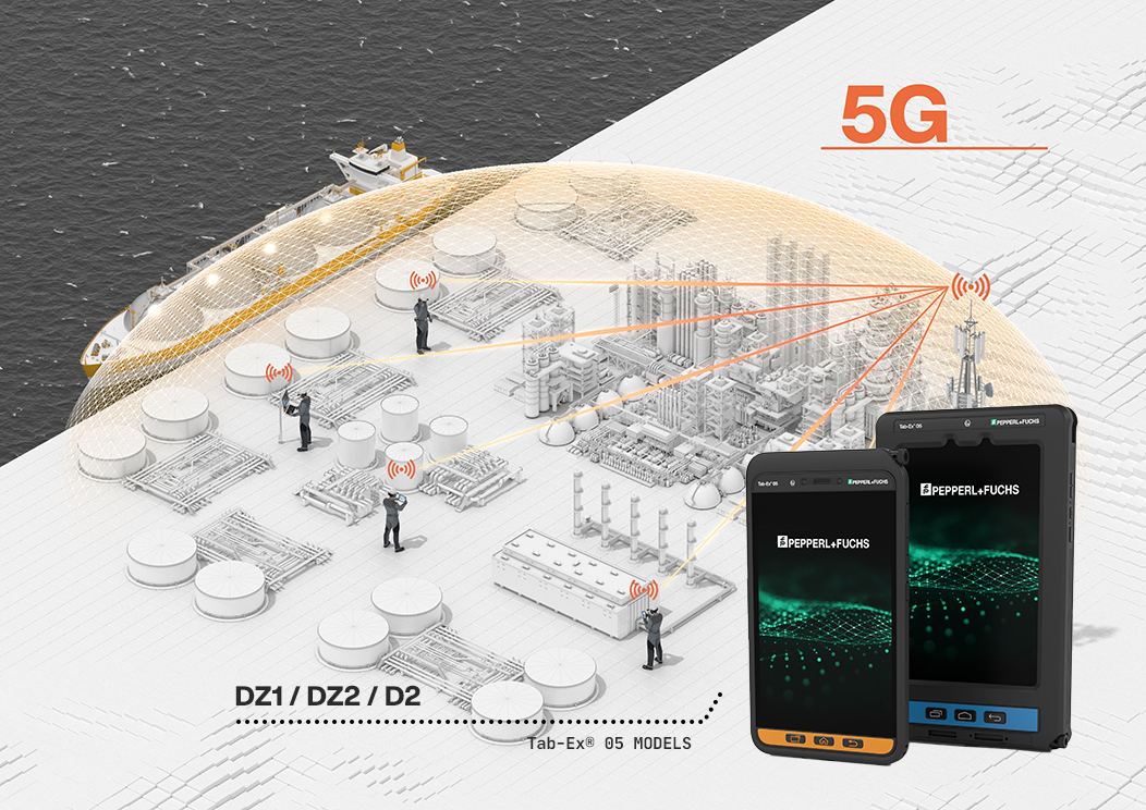 Vue d'ensemble d'une installation industrielle connectée via réseau 5G