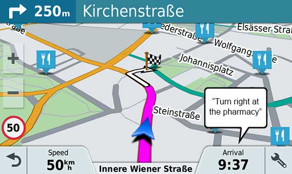 Garmin GPS friendly guidance