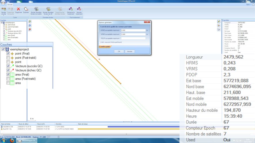 Suite logicielle MobileMapper Flied (GPS) et Mobile Mapper Office (PC)