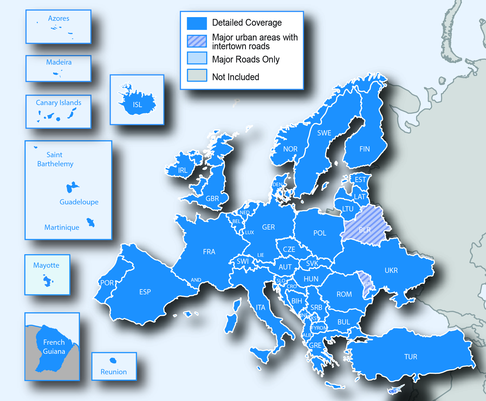 Cartographie Europe Garmin