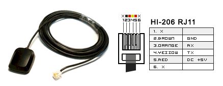 GPS haicom hi-206 RJ11 GPS haicom hi-206 RJ11