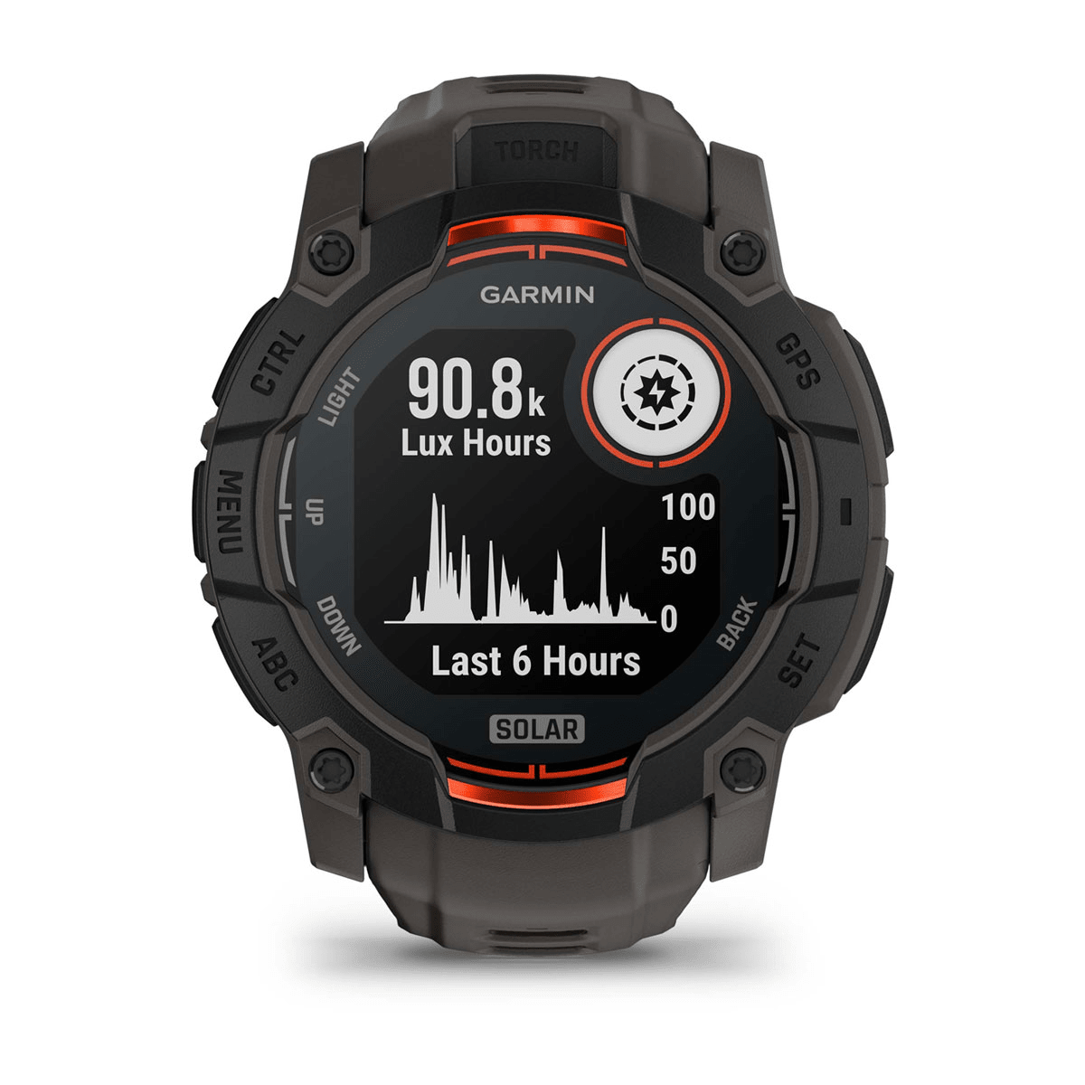 Montre Garmin Instinct 3 Solar 50mm Noire - profil droit