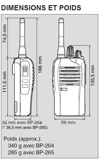 Icom IC-F27SR portatif PMR 446 Icom IC-F27SR portatif PMR 446