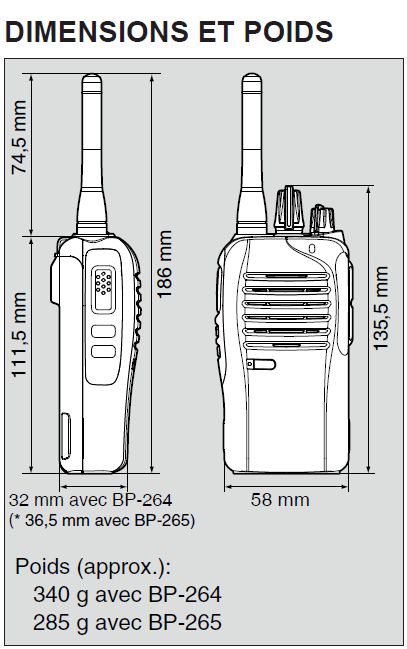 Icom IC-F27SR portatif PMR 446