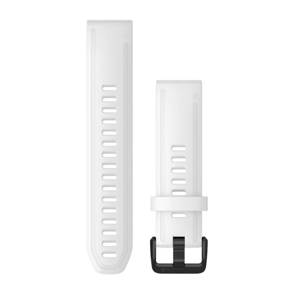 Bracelets QuickFit - 20mm Silicone blanc avec boucle noire pour  fenix 7S Pro Solar Edition 