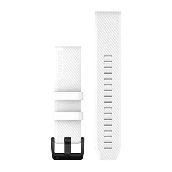 Bracelet QuickFit - 22mm Blanc avec fermoir en acier inoxydable noir pour  fenix 7 Pro Solar Edition 