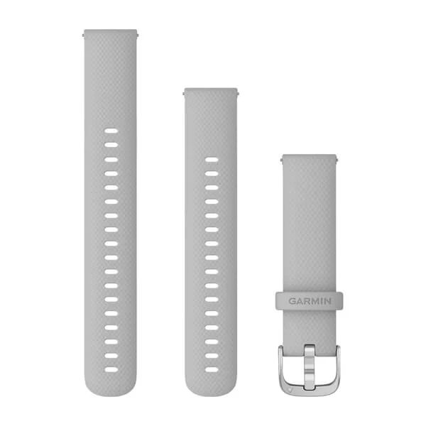 Bracelet Quick Release (18 mm) silicone gris clair avec boucle silver pour  Garmin Venu 3 / 3S 